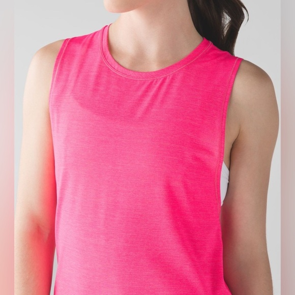 lululemon athletica Tops - Lululemon In A Cinch Tank
Heathered Neon Pink